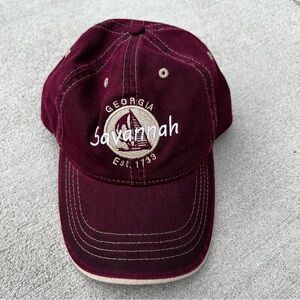 Savannah Georgia Men’s Hat Baseball Cap Red/Cream